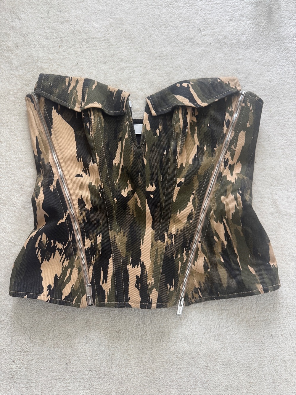 Dion Lee Camo Zipper Corset Top